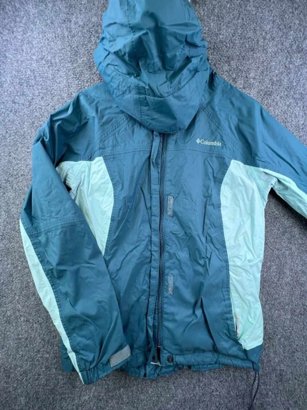 Columbia Sportswear Women Full Zip Up Hooded Jacket Long Sleeve Blue Large ****